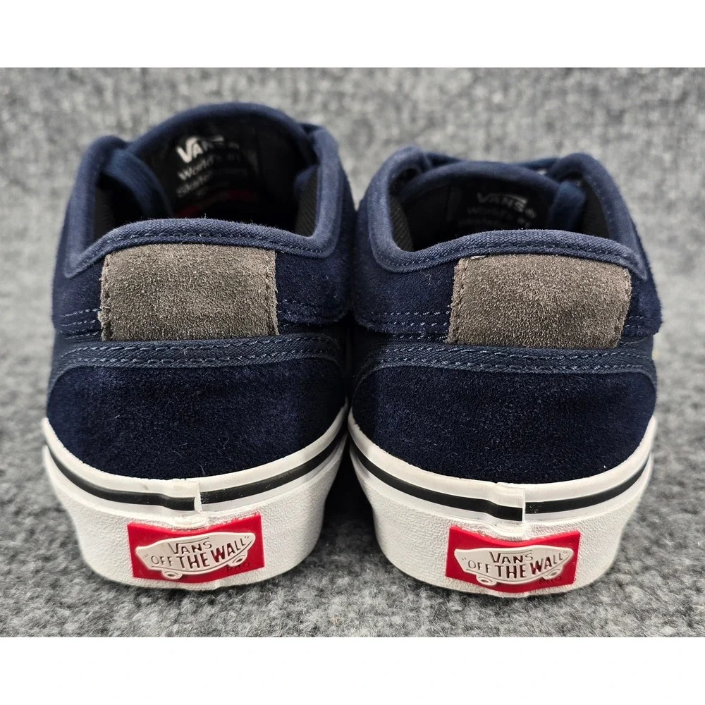 Vans Skate Chukka Low Pro Sneakers Kids Sz 3.5 Navy Suede Canvas Shoes School